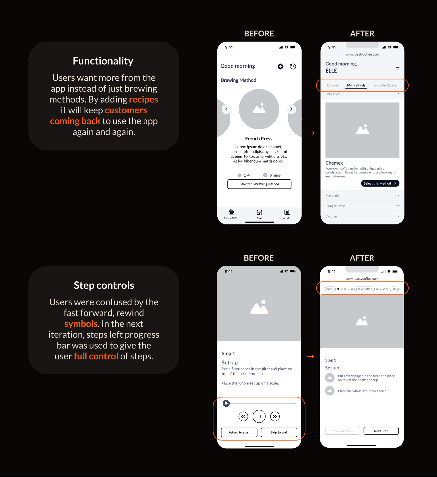 Design iterations from feedback